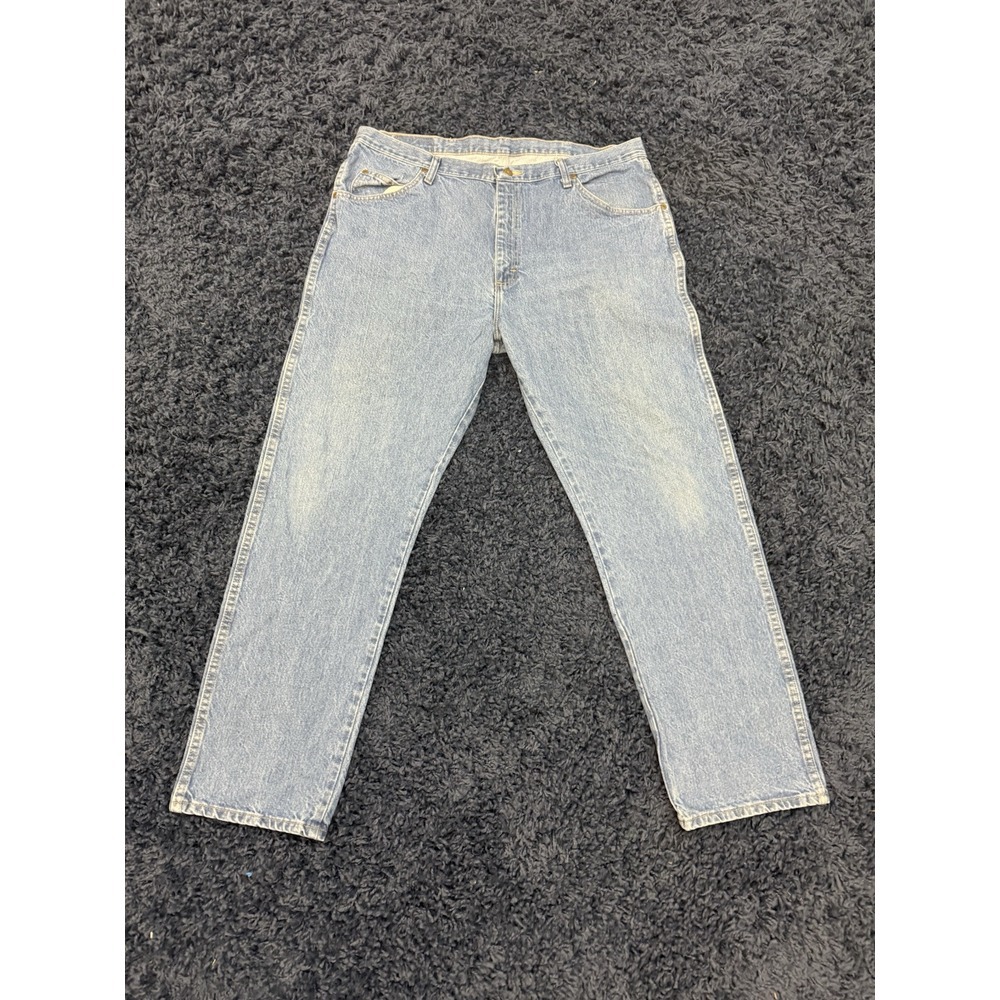 NWT Wrangler Jeans Mens 40x32 Blue Slim Straight Leg Stretch Denim